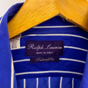 Ralph Lauren Purple label blue/white stripe silk shirt - size 15.5 - PRICE FIRM